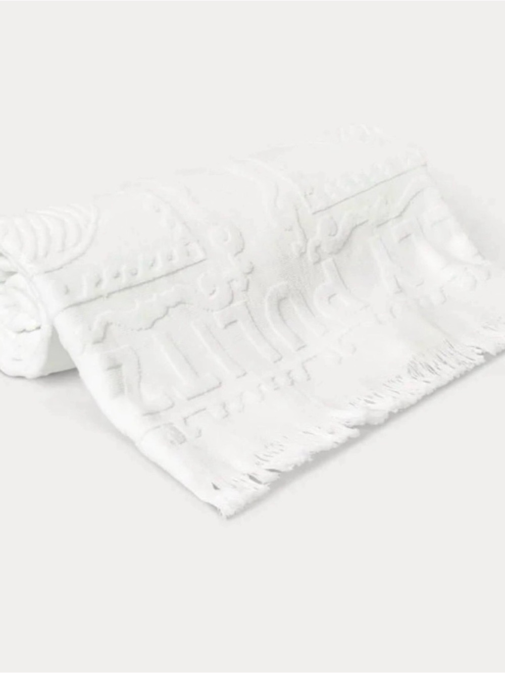 Lilly Pulitzer White Embossed Fringe Beach Towel